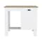 Tuhome Syrah Kitchen Island, 2 Side Bottle Shelf, Bottom Shelf, White/Macadamia IBM8986 - alternate 1